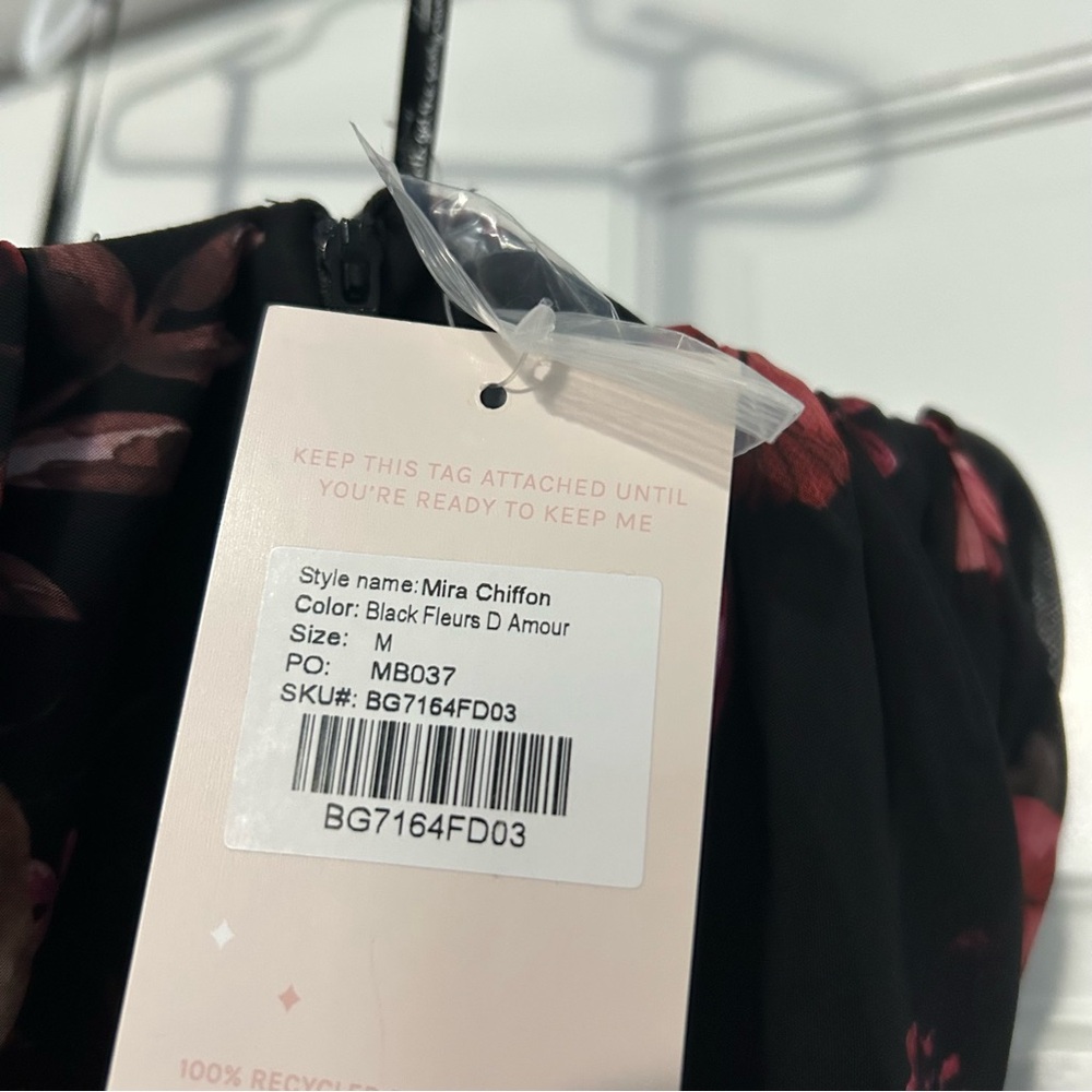 NWT Birdy Grey Mira medium black fleurs d’amour floral dress bridesmaid prom - Picture 7 of 10